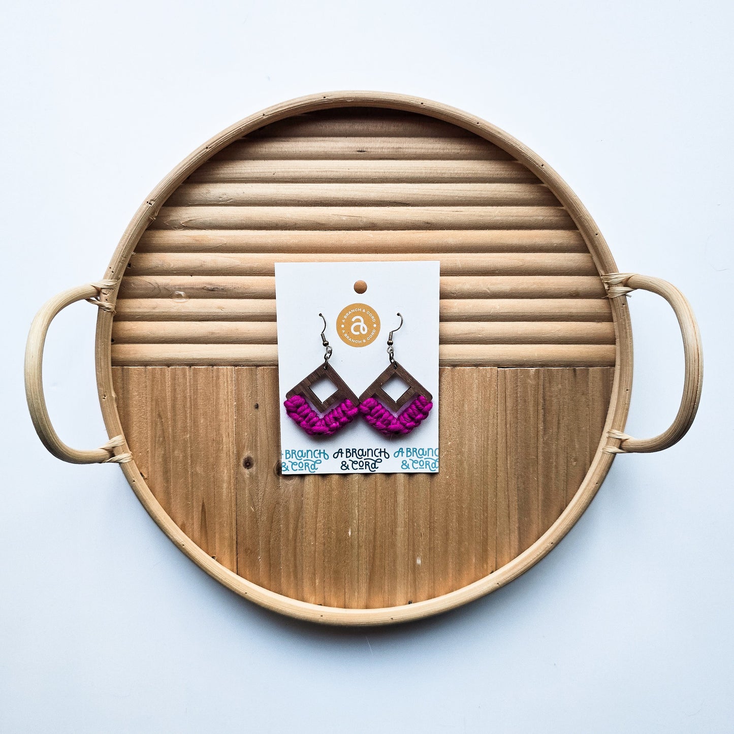 Macrame Knotted Earrings - Double Diamond