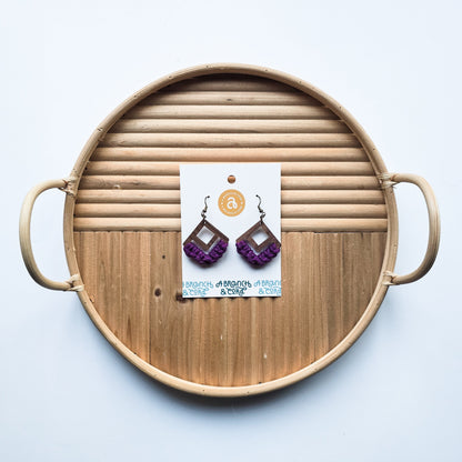 Macrame Knotted Earrings - Double Diamond