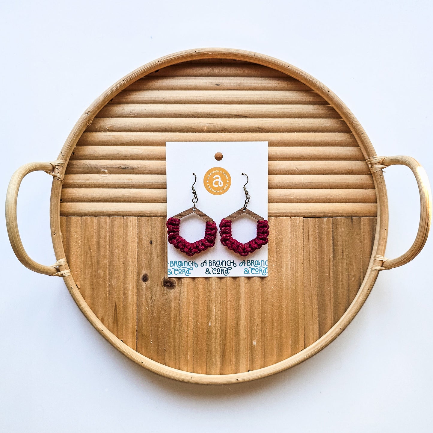 Macrame Knotted Earrings - Honeycomb