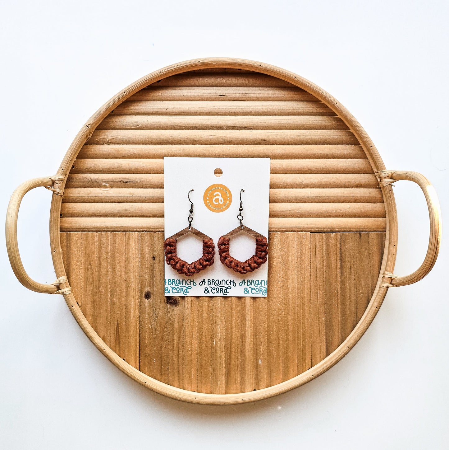 Macrame Knotted Earrings - Honeycomb