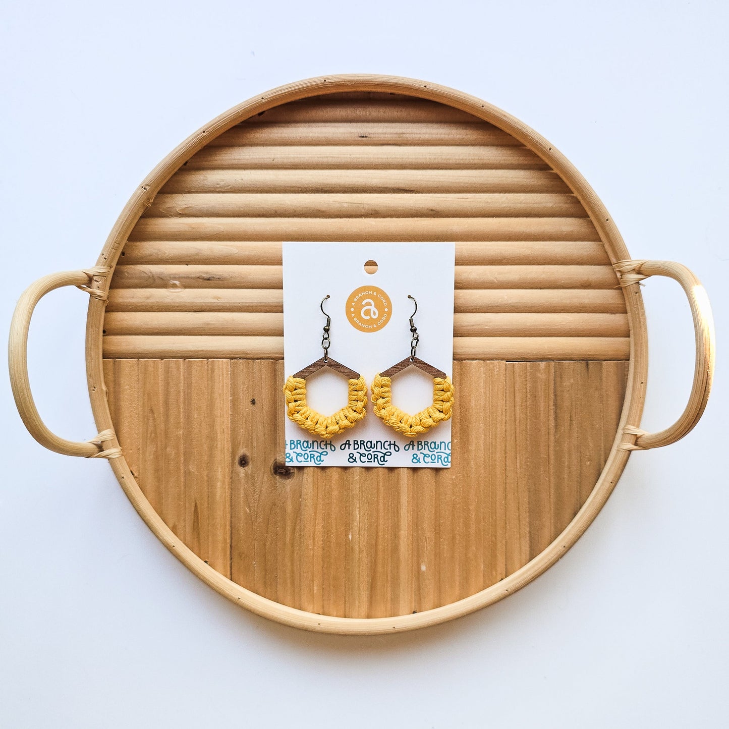 Macrame Knotted Earrings - Honeycomb