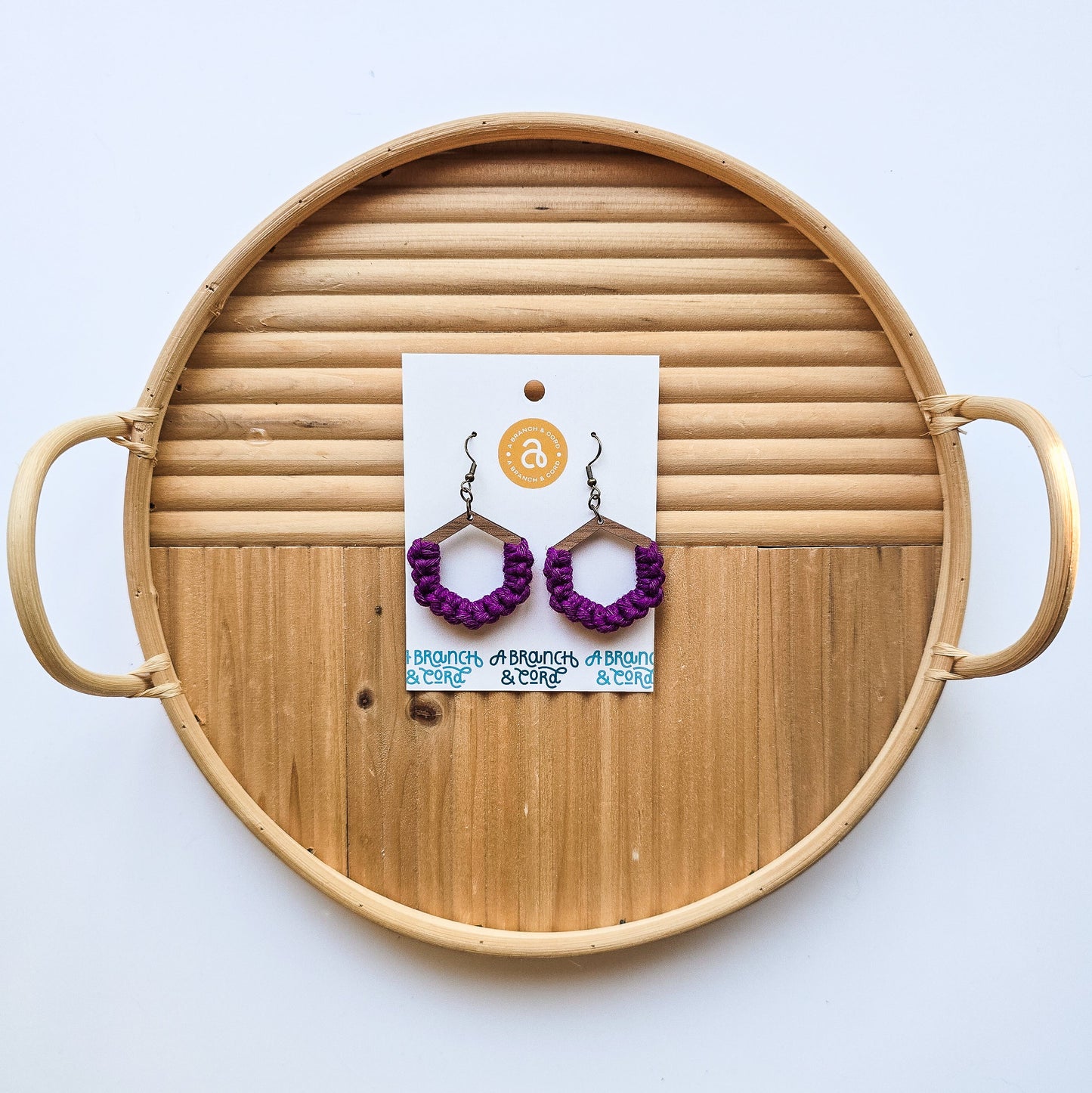 Macrame Knotted Earrings - Honeycomb