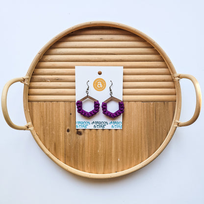 Macrame Knotted Earrings - Honeycomb