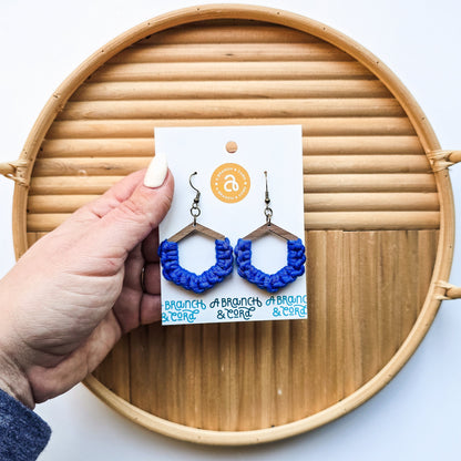 Macrame Knotted Earrings - Honeycomb