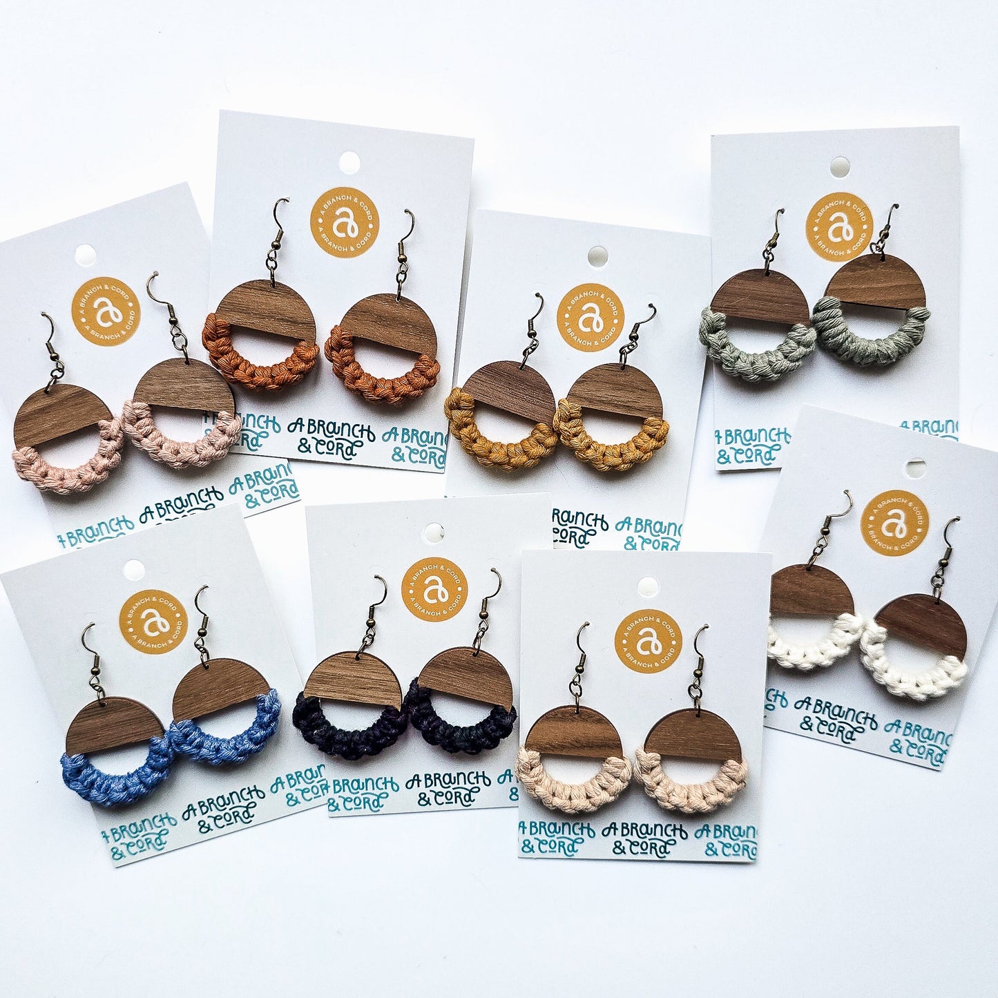 Macrame Knotted Earrings - Circle