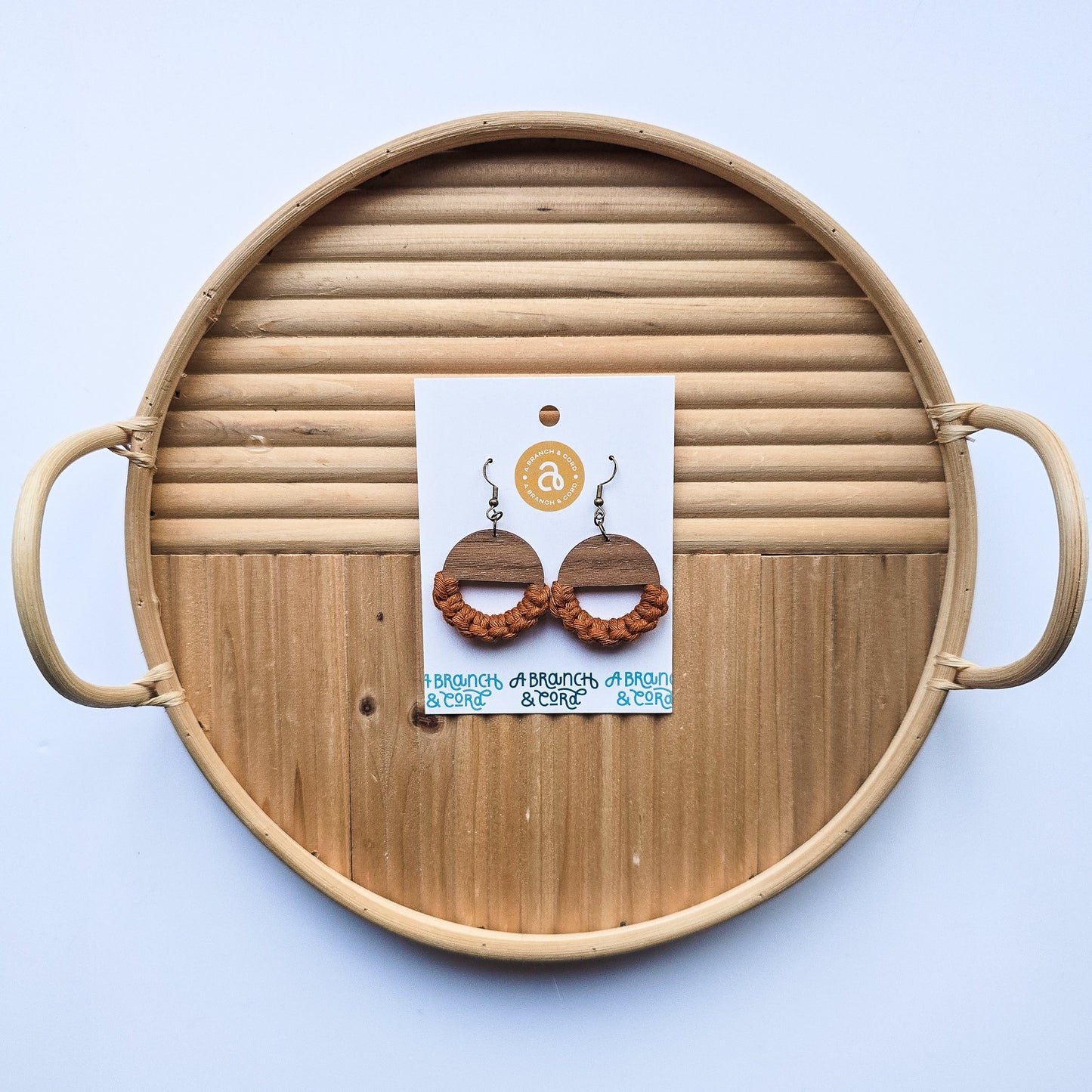 Macrame Knotted Earrings - Circle