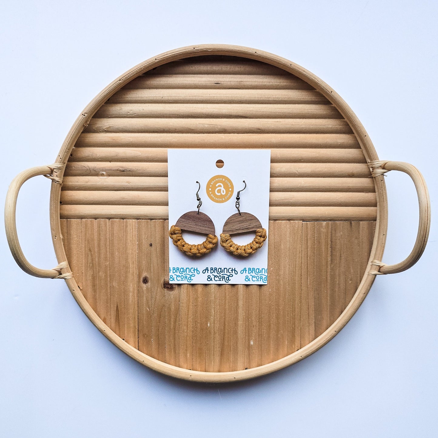 Macrame Knotted Earrings - Circle