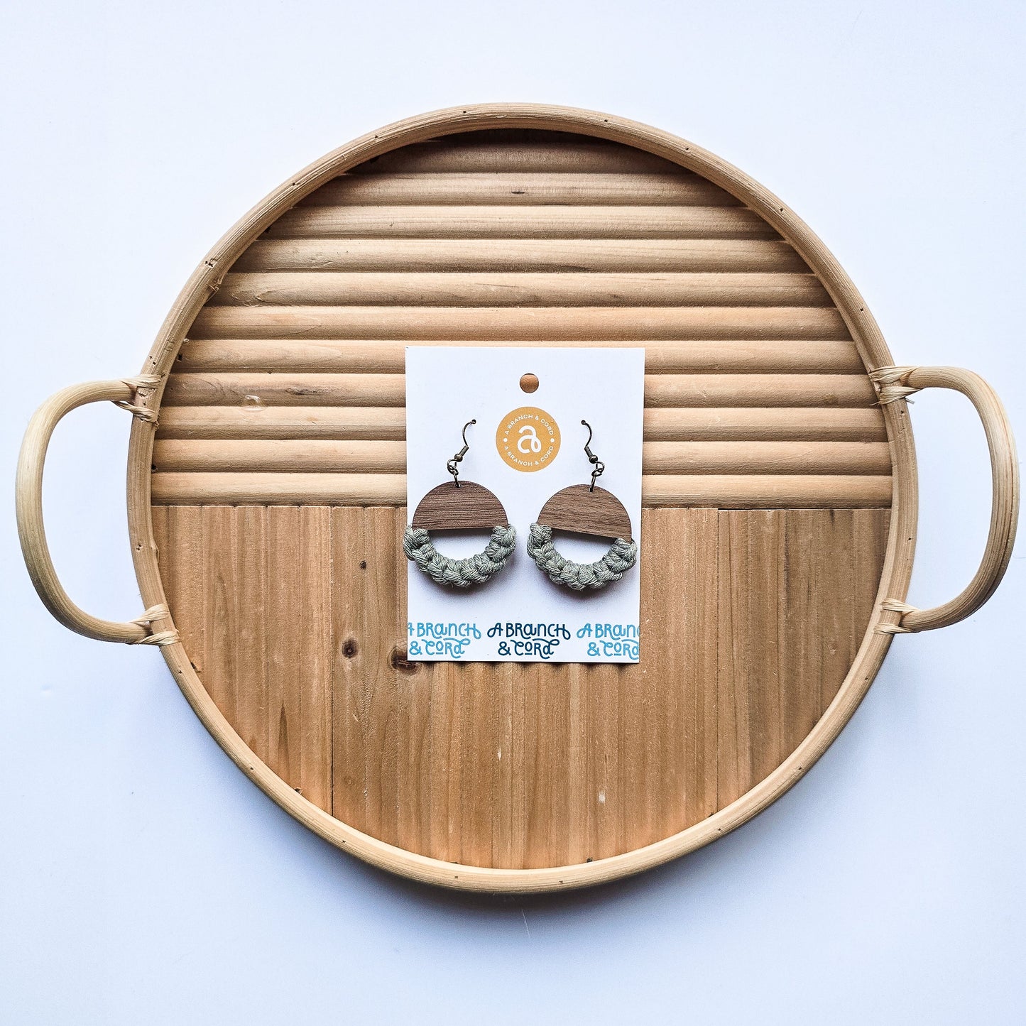 Macrame Knotted Earrings - Circle