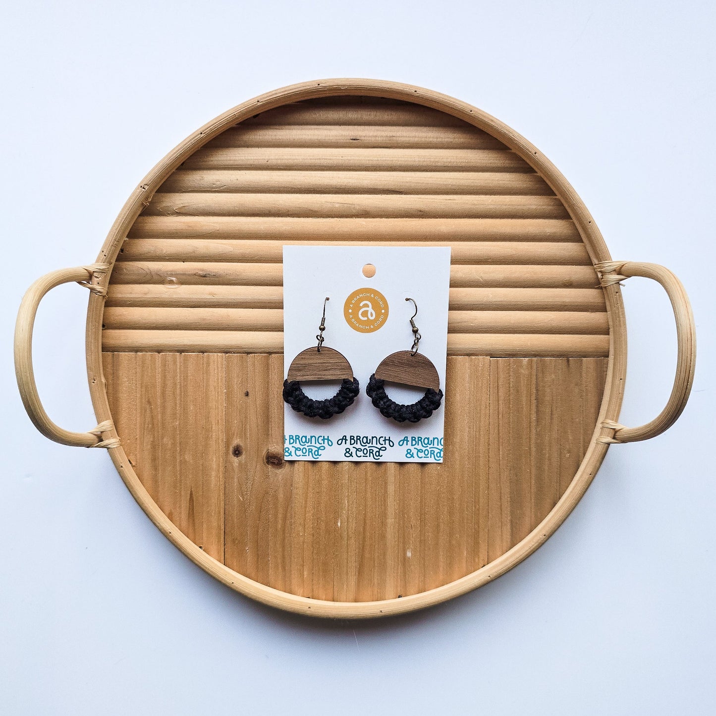 Macrame Knotted Earrings - Circle