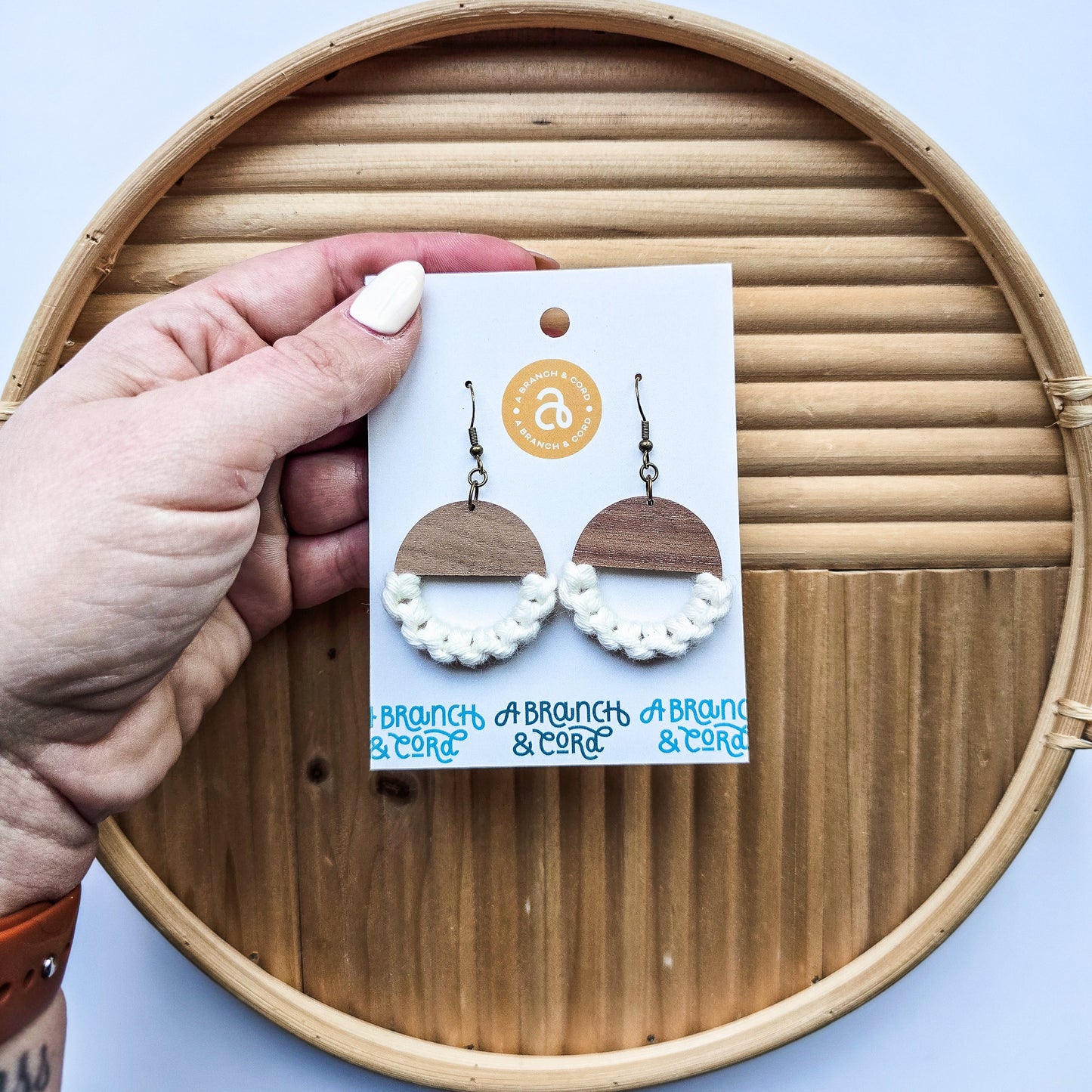 Macrame Knotted Earrings - Circle