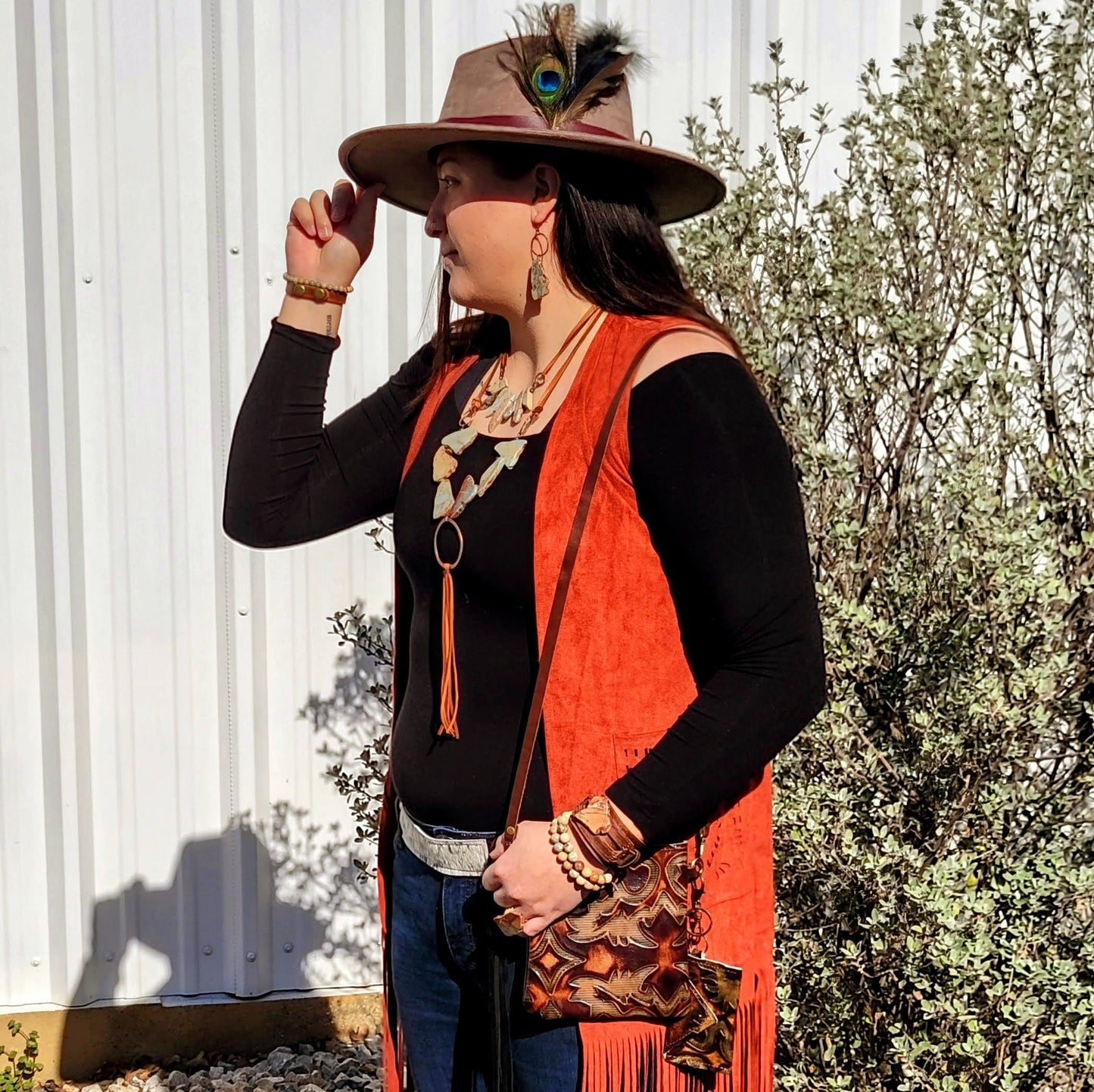 Aqua Terra Jasper Beaded Bracelet w/ Tassel 019H