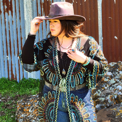 Faceted Glass Beaded Triple Strand Layering Necklace w/ Pendant 253k