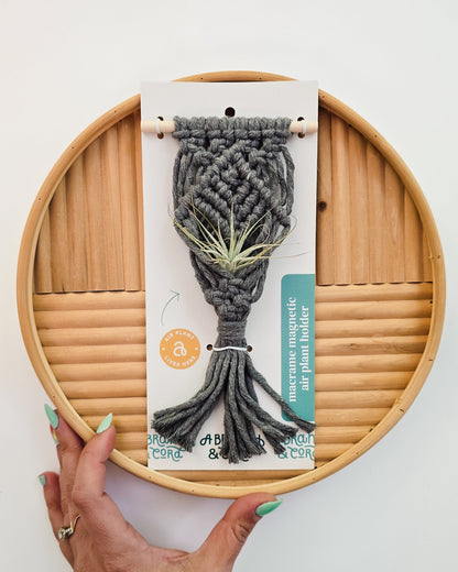 Mini Magnetic Macrame Air Plant Hangers – Handmade Boho Decor