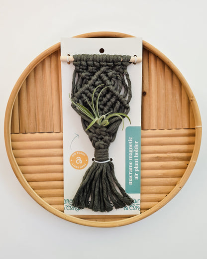 Mini Magnetic Macrame Air Plant Hangers – Handmade Boho Decor