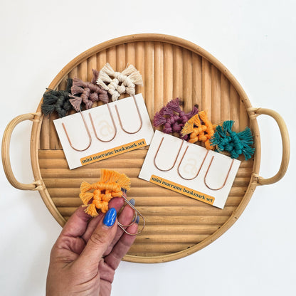 3-Pack Mini Macrame Bookmarks – Handmade Boho Fiber Art for Book Lovers