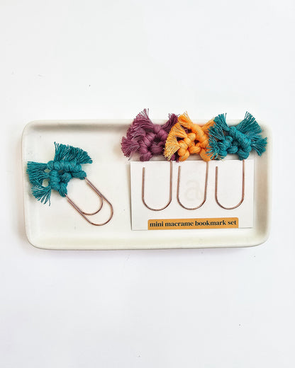 3-Pack Mini Macrame Bookmarks – Handmade Boho Fiber Art for Book Lovers