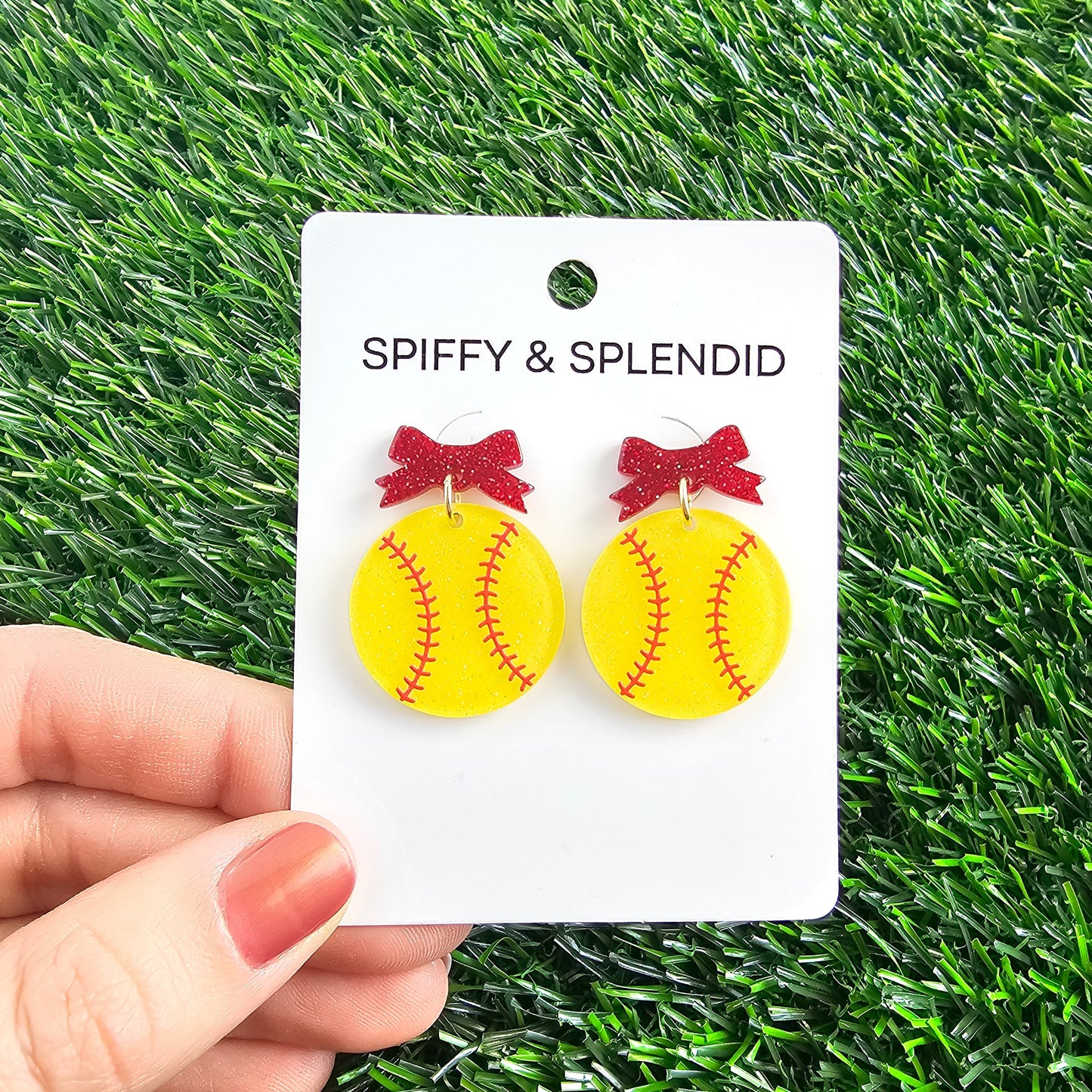 Bow Softball Earrings
