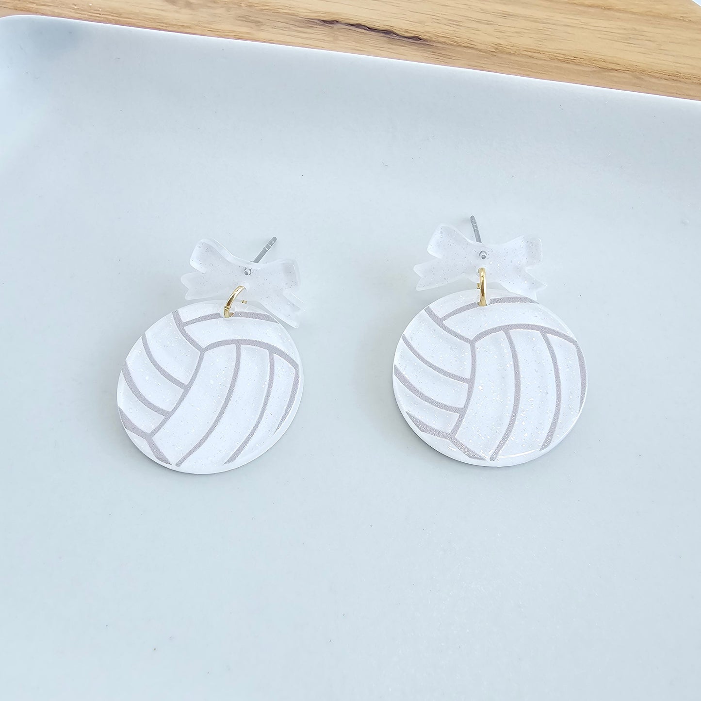 Bow Volleyball Earrings