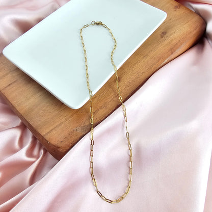 Luxe Gold Delicate Paper Clip Chain - 18"