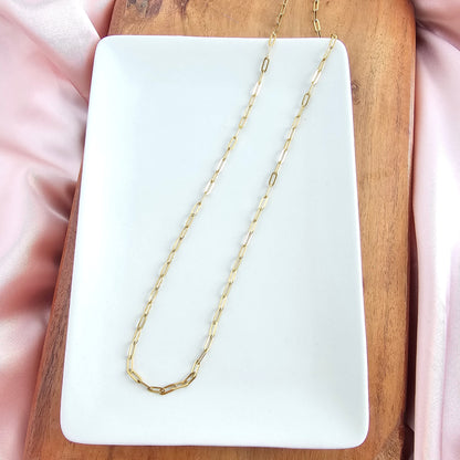 Luxe Gold Delicate Paper Clip Chain - 18"