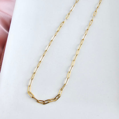 Luxe Gold Delicate Paper Clip Chain - 18"