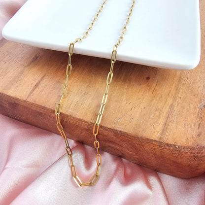 Luxe Gold Delicate Paper Clip Chain - 18"