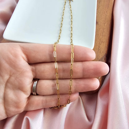 Luxe Gold Delicate Paper Clip Chain - 18"