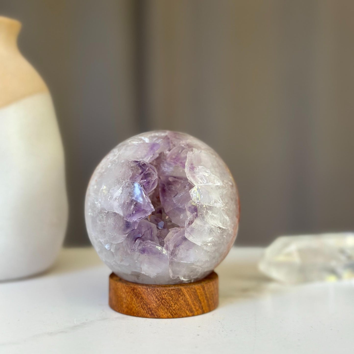 Amethyst Geode Sphere with Stand