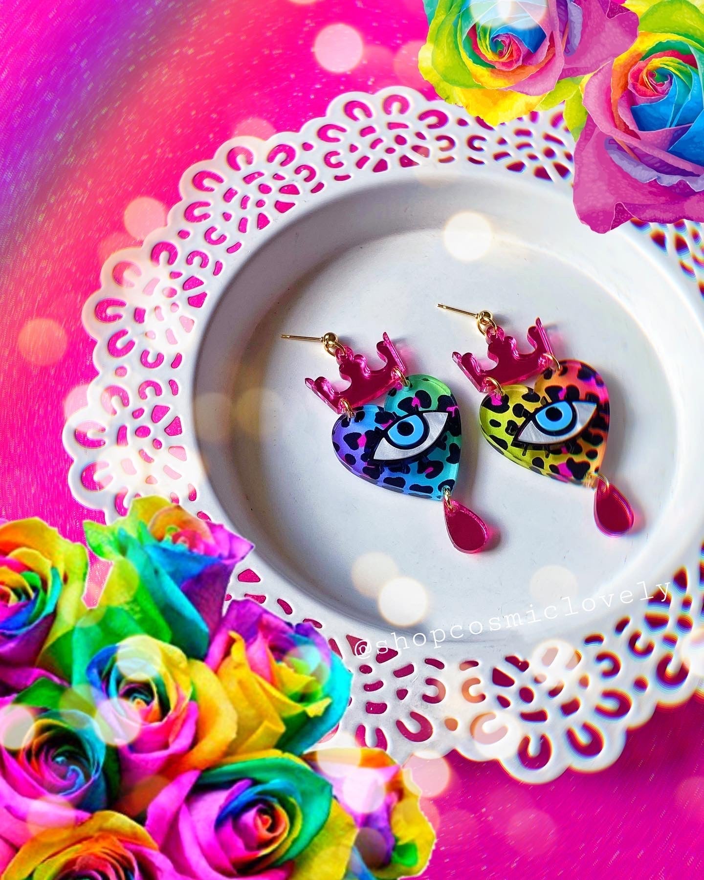 Rainbow Leopard QUEEN Earrings