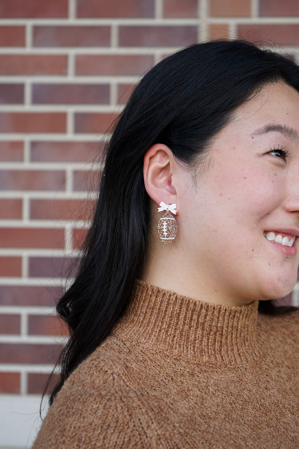 Bow Football Earrings