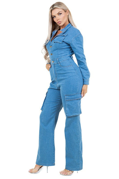 WOMEN FASHION DENIM JUMPSUIT