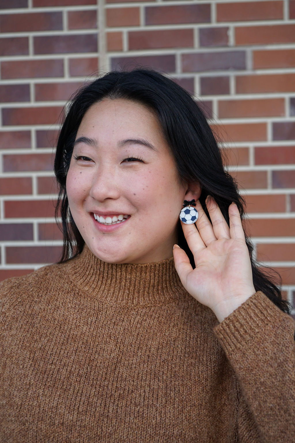 Bow Soccer Ball Earrings