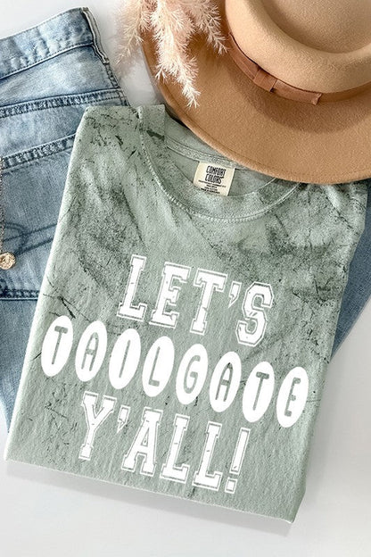 Game Day Let's Tailgate Yall Color Burst Tee