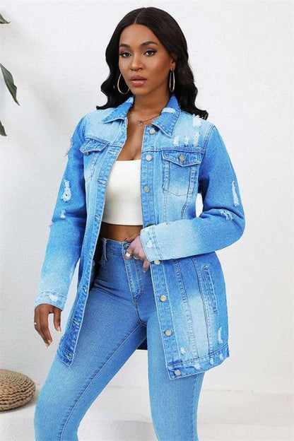 WOMEN FASHION DENIM TRUCKER JACKET