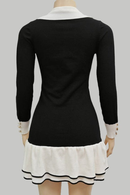 WOMEN FASHION SWEATER MINI DRESS