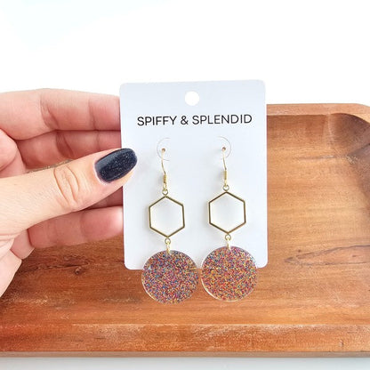 Layla Earrings - Rainbow Glitter