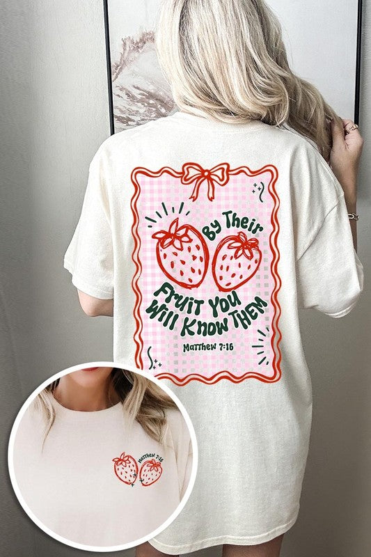 By their Fruit Strawberry Graphic Heavy Cotton Tee