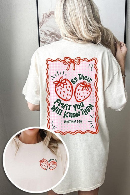 By their Fruit Strawberry Graphic Heavy Cotton Tee