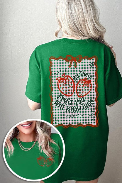 By their Fruit Strawberry Graphic Heavy Cotton Tee