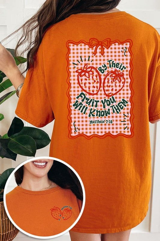 By their Fruit Strawberry Graphic Heavy Cotton Tee