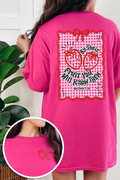 By their Fruit Strawberry Graphic Heavy Cotton Tee