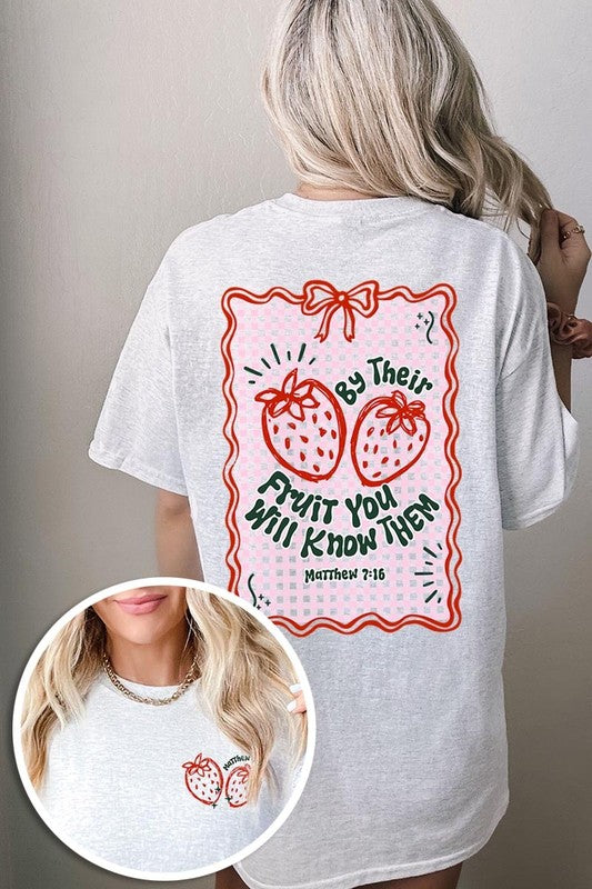 By their Fruit Strawberry Graphic Heavy Cotton Tee
