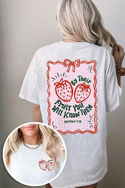 By their Fruit Strawberry Graphic Heavy Cotton Tee