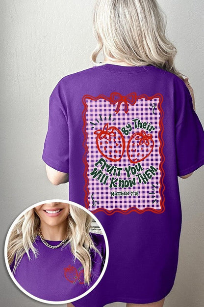 By their Fruit Strawberry Graphic Heavy Cotton Tee