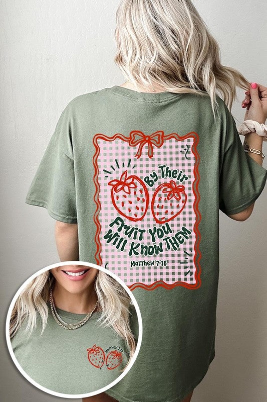By their Fruit Strawberry Graphic Heavy Cotton Tee