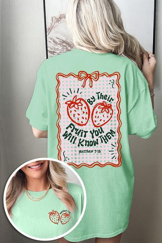 By their Fruit Strawberry Graphic Heavy Cotton Tee
