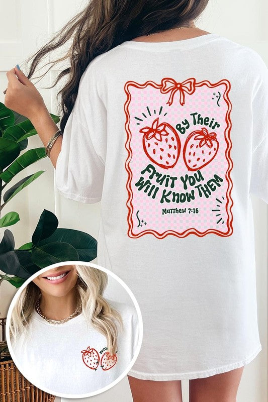 By their Fruit Strawberry Graphic Heavy Cotton Tee