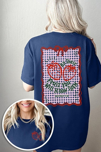By their Fruit Strawberry Graphic Heavy Cotton Tee