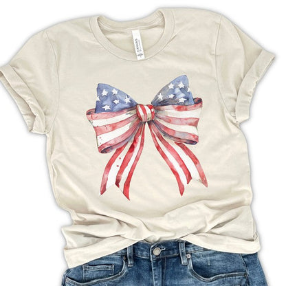 Freedom Bow Red White Blue Independence Tee