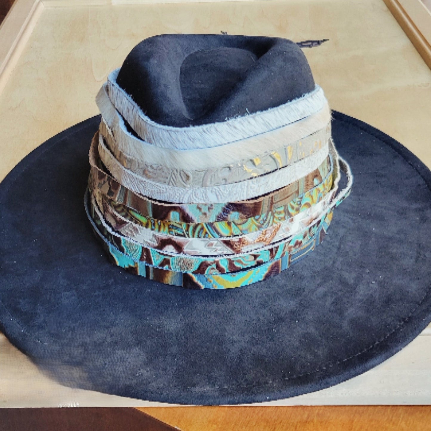 Tan Hair-on-Hide Leather Hat Band Only 951e